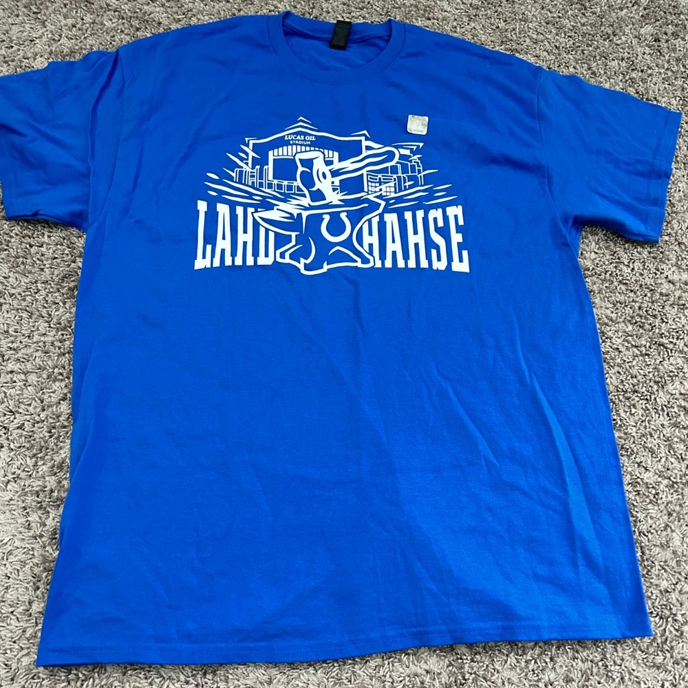 Gildan Royal Blue Lucas Oil Stadium Indianapolis Colts T Shirt Mens‎ XL